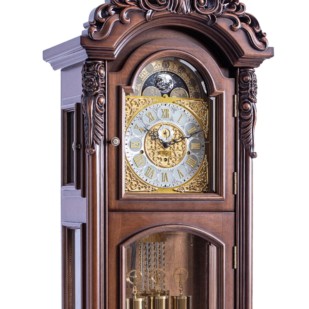 Living Room Villa European Style Pendulum Clock Chinese Retro Solid Wood