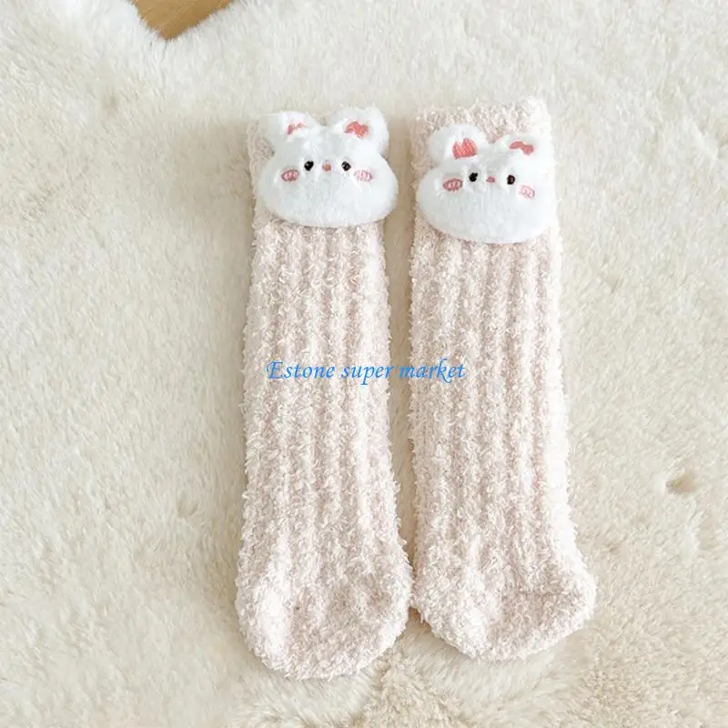 

090B Детские гольфы с теплой подкладкой из махровой ткани, зимние теплые носки до середины икры с куклами с героями детские для