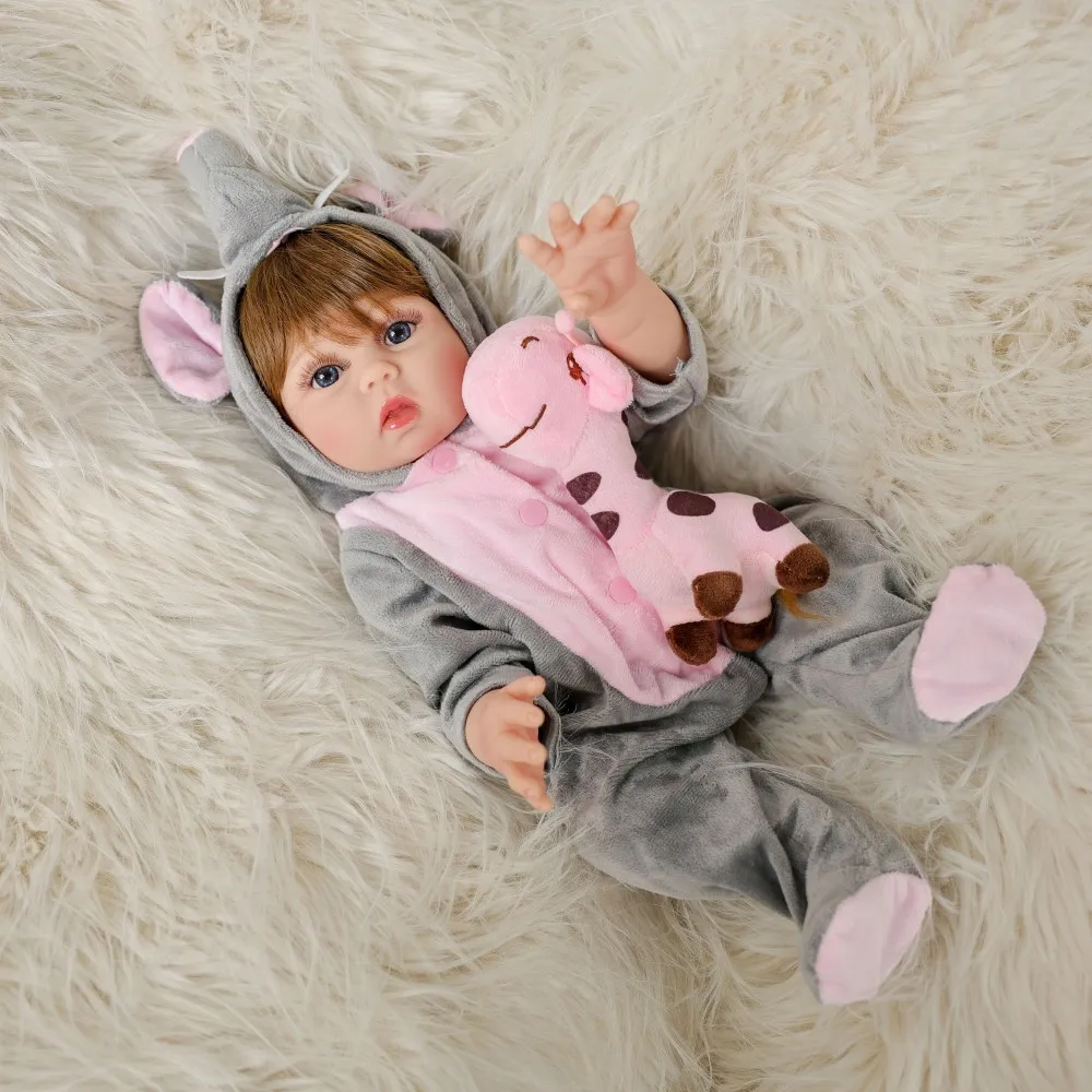 ตุ๊กตาไวนิล Cloveray ขนาด 20 นิ้ว รุ่นคลาสสิก แบบเต็มตัวเหมือนจริง ชุดตุ๊กตาช้างน่ารักสุดๆ ของขวัญคริสต์มาสสำหรับเด็ก