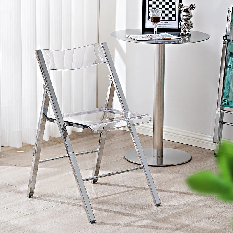 

Joylive Modern Ironwork Folding Chairs Restaurant Chairs Acrylic Chairs Instagram-style Simple Dining Chairs And Makeup Chairs