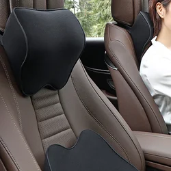 Memory Cotton Foam Car Neck Cushion Headrest For Car Pillow Lumbar Breathable Car Seat Pillow Waist Support