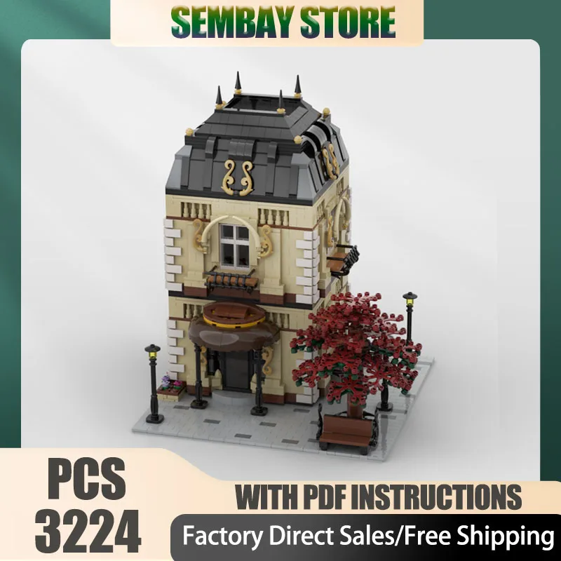 City Street View Moc Building Brick Modular Modular luxury House Model Technology Blocks Christmas DIY Toy Construction Gift