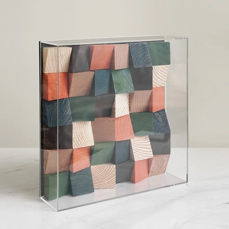 Modern Model Room Art Decorative Ornaments Living Room Study Staggered Wood Furnishings Sales Office Desktop Soft Furnishings