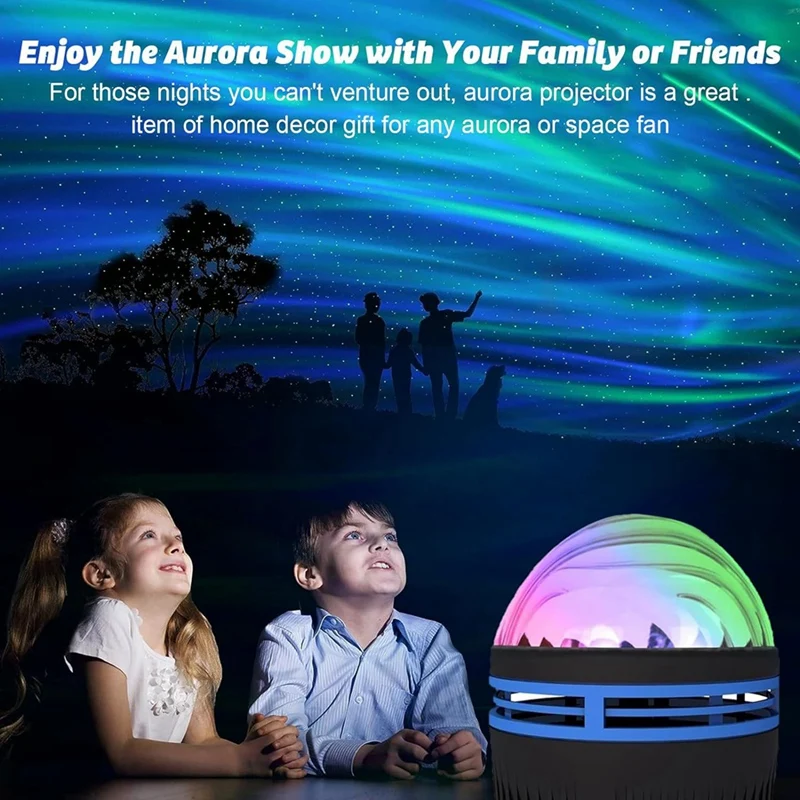 New Colorful Galaxy Sky Aurora Night Light Remote Control RGB LED Projection in Magic Ball for Chritams Party Bedroom