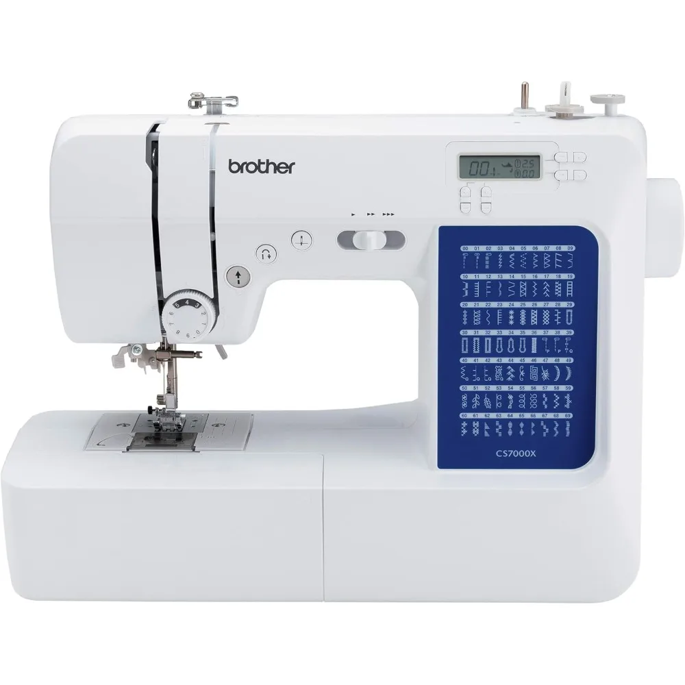 

Computerized Sewing and Quilting Machine, 70 Built-in Stitches, LCD Display, Wide Table, 10 Included Feet, White