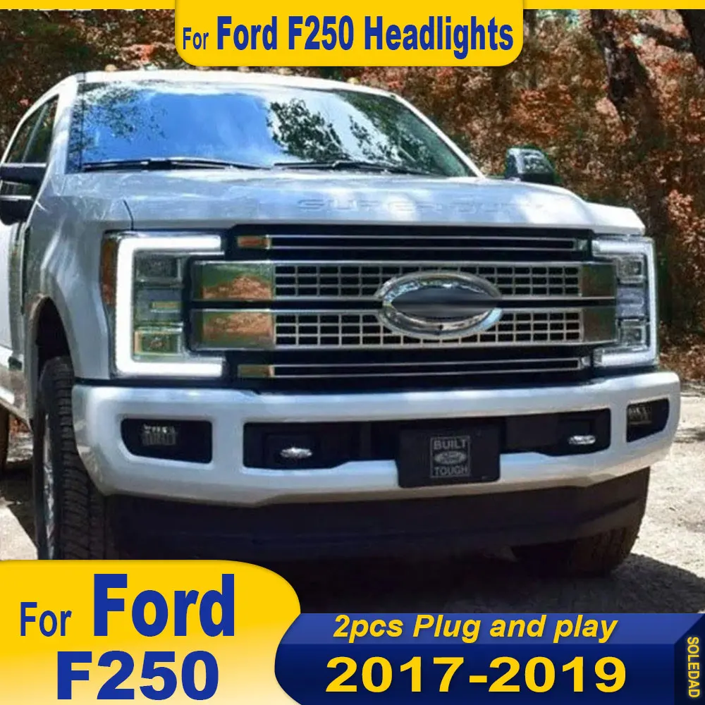 

Car FULL LED Headlight Light Assemblies For Ford F250 2017 2018 2019 Auto Fog DRL Brake Turn Signal Lamp headlamp Plug and Play