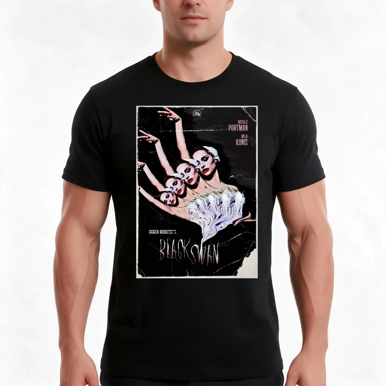 Black Swan Vintage Movie Poster T-Shirt, Summer Casual Cotton Tee, Oversized Streetwear Tops, Vintage Graphic Print, 100% Cotton