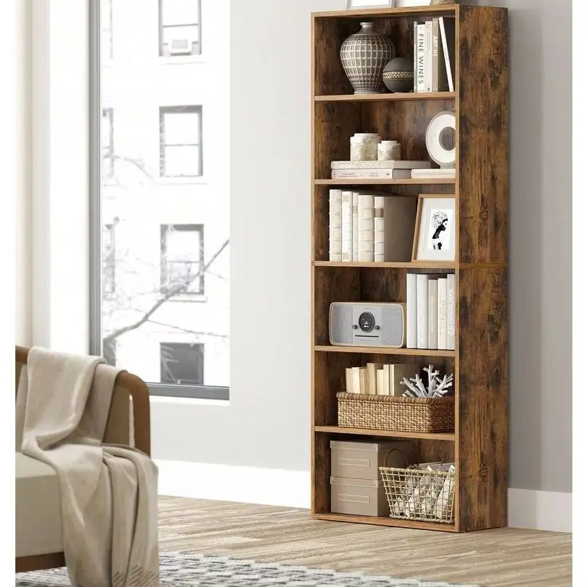 

Bookshelf, 6Tier Bookcase, Book Shelf Furniture, Open Storage Shelves, Room Decor, For Living Room, Home Office, Dinning Room,