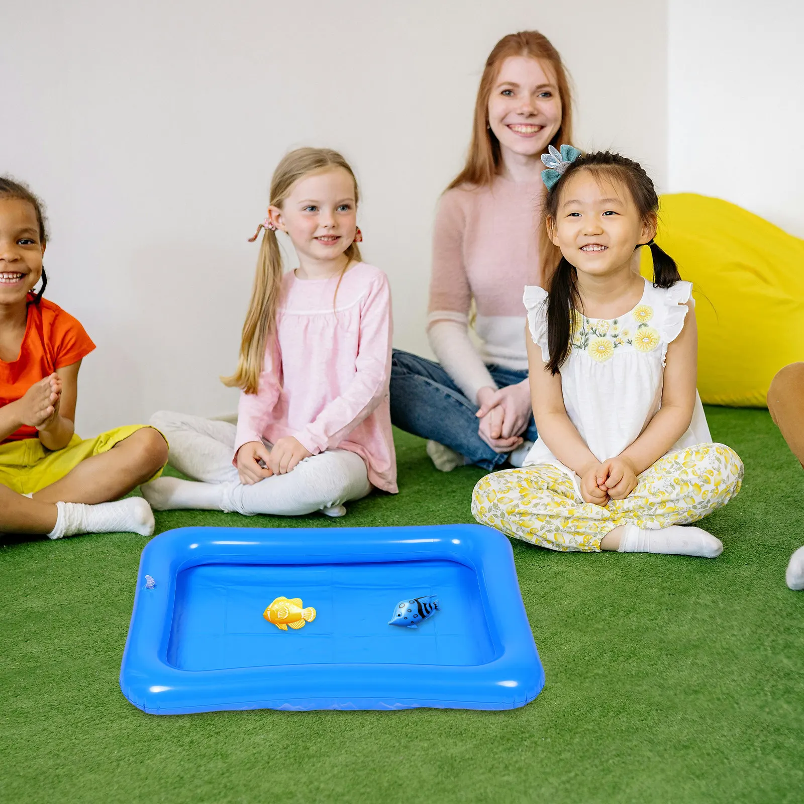 4개의 풍선 낚시 수영장: 바다 공이 있는 어린이용 풍선 풀, 대용량 야외 해변 욕조용 풍선 게임