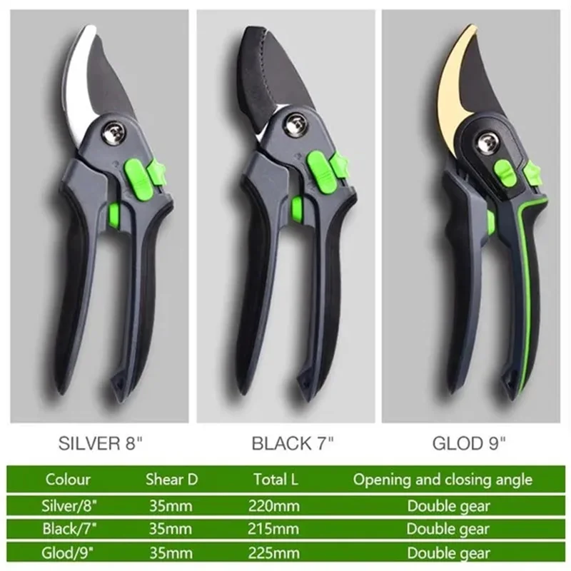 Labor-Saving Plant Pruning Shears Horticulture Cut Garden Scissor Orchard Branch Shear with Protective Handles Gardening Tools