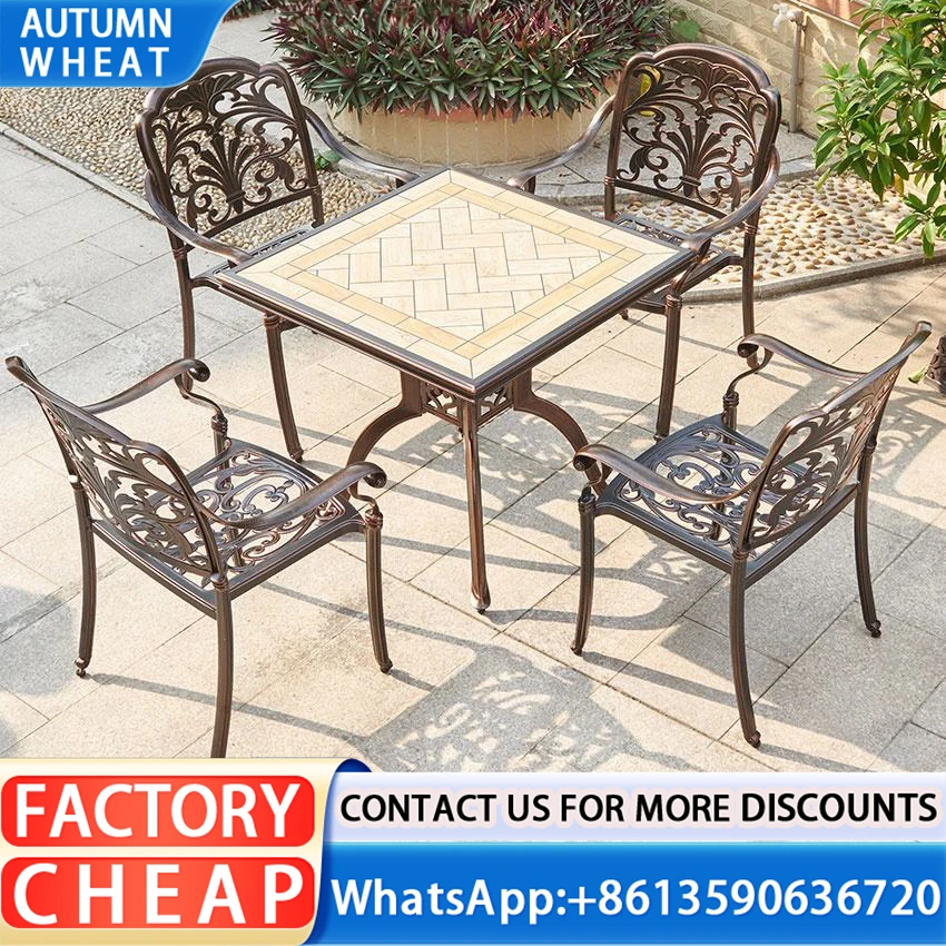 Manufacturer direct sales, low-priced modern luxury outdoor furniture, teak wood, royal garden sofa set, hotel villa courtyard