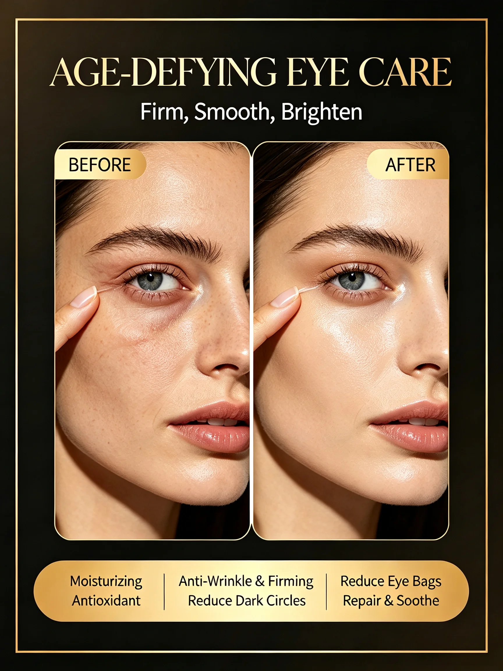 Anti Wrinkle Antioxidant Eye Cream Moisturize Tighten Skin Fade Dark Circles Reduce Eye Bags Puffiness Repair Soothe Under Eyes
