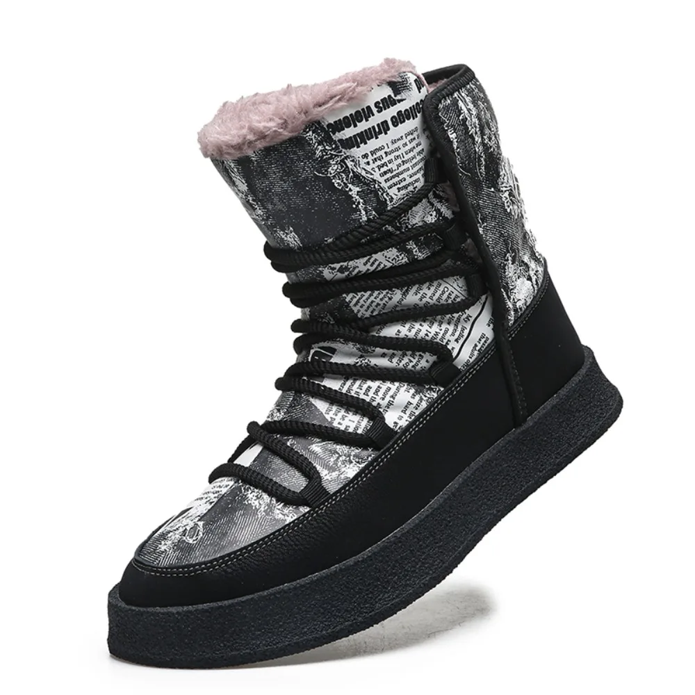 

2026 New Lace-Up Snow Boots Fur Integrated Cotton Shoes Women's Fashion Winter Short Boots with Velvet Inner Height Shoes