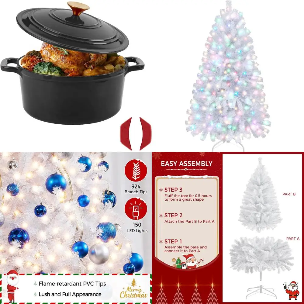 

Сверхмощная чугунная голландская духовка с крышкой, идеально подходит для выпечки хлеба, тушения, обжарки и раковины, безопасной в духовке, круглой запеканки.