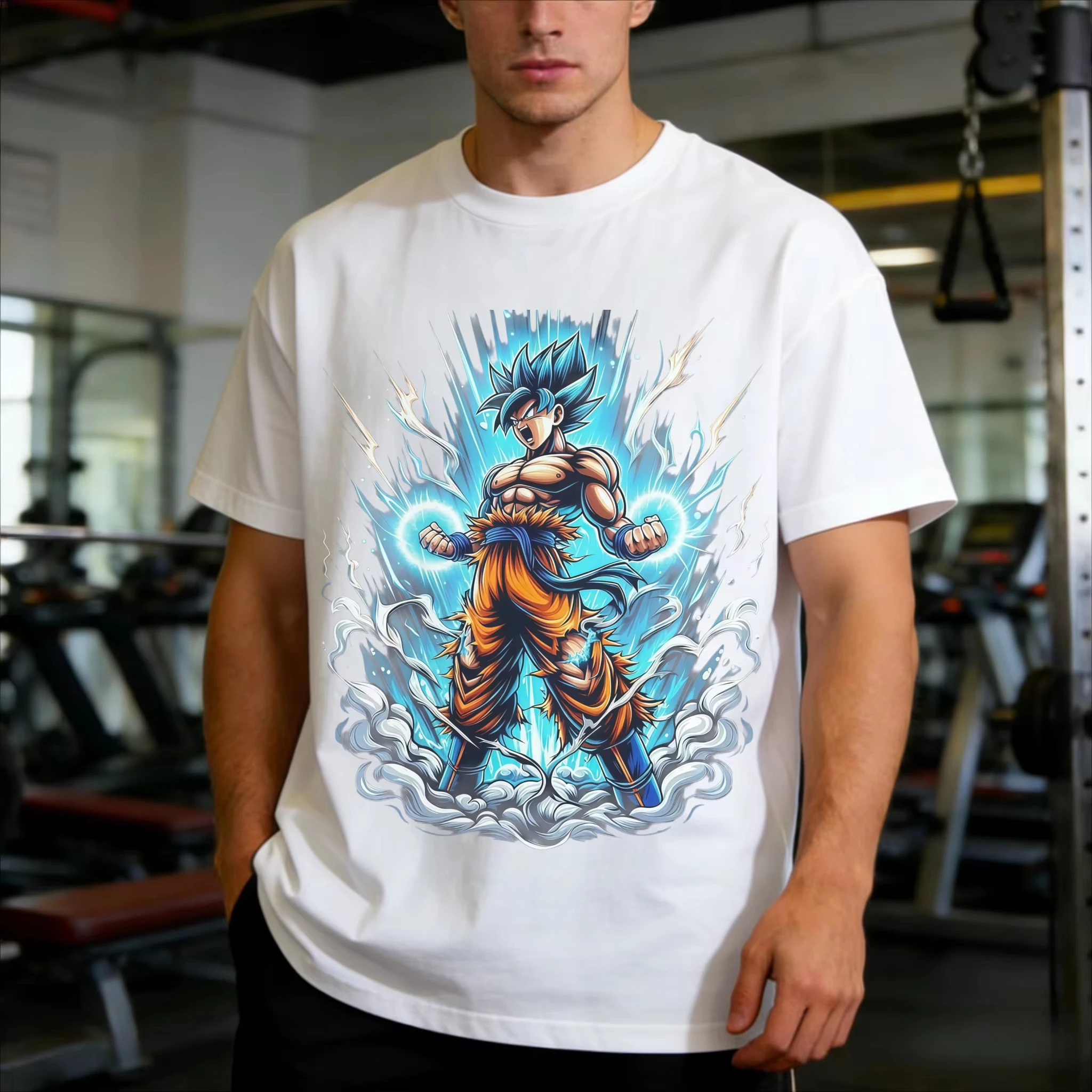 2026 Summer Hot Sale Dragon Ball Super Goku Super Saiyan Blue Family Matching Comfortable summer loose men's T-shirt