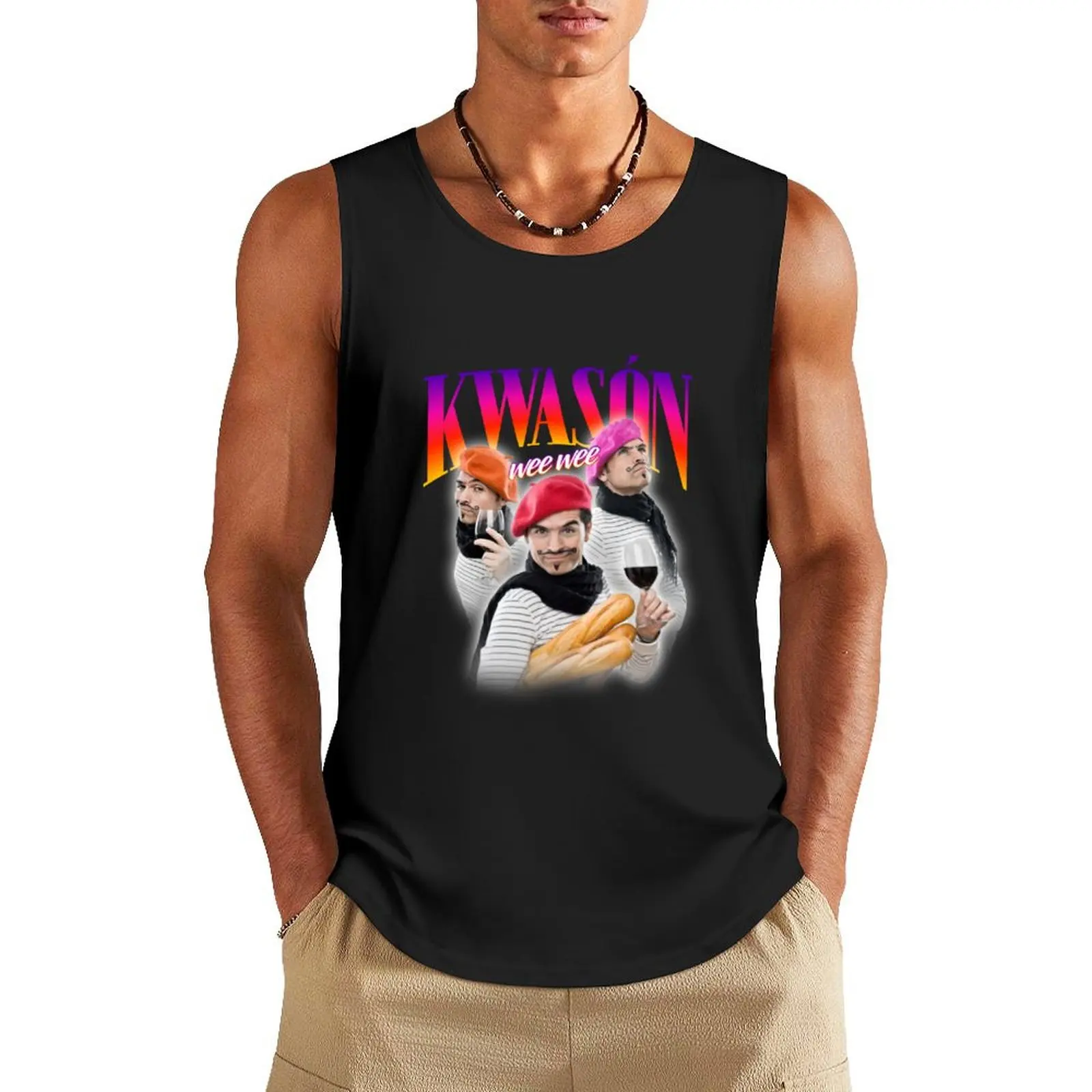 

kwason (croissant) - the most french design Tank Top Bodybuilding shirt man sexycostume summer clothes man 2024 Short sleeve