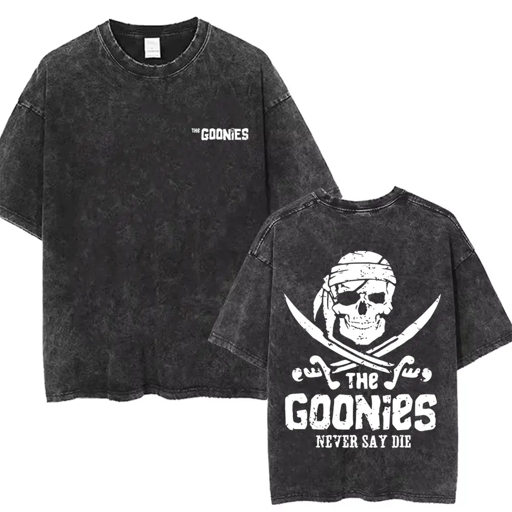 غسلها خمر فيلم The Goonies Never Say يموت تي شيرت مضحك الهيكل العظمي الجرافيك تي شيرت الرجال الهيب هوب القوطية روك المتضخم تي شيرت #3