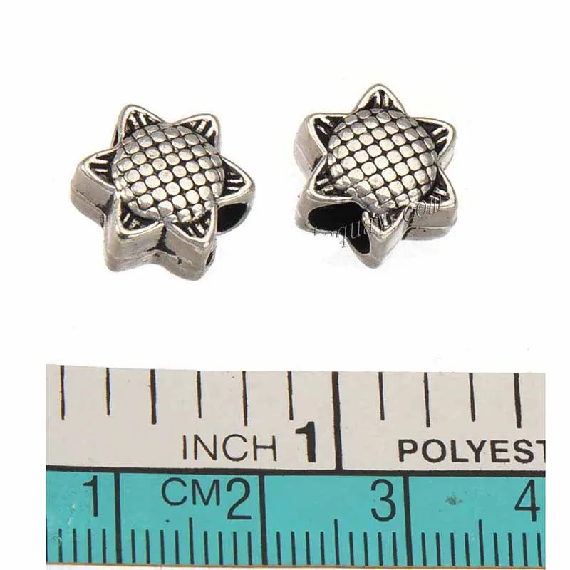 25pcs /lot Custom Metal Beads Materials To Make Bracelets Sun Flower Silver Plated DIY Ornaments Jewellery Components Handiwork