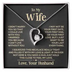Gifts To My Love Wife Heart Necklace Fashion Jewelry Women Girl Fusional Love Best Wife Necklaces 2024 New Dropshipping
