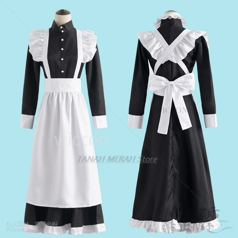 Anime Alien Stage Cosplay Mizi Costume  Black White Maid Dress Lolita Wigs For Halloween Christmas Women Role Play Customized