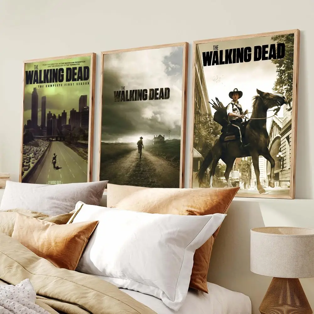 Popular movie T-The Walking Dead Poster PP Wall Art Prints Poster for Dorm Room Apartment Home Office Room Decor Gift Waterproof