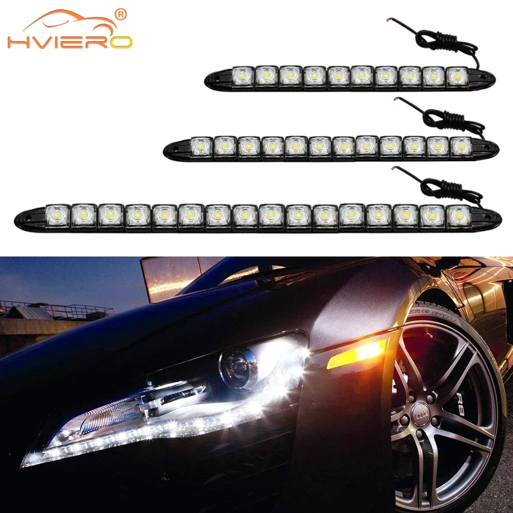 

Auto Lamp Car Daytime Running Light Turn Led Lens 8LED Waterproof DRL Daylight White DC 12V 24V HeadLamp Parking Bulb Fog Lights