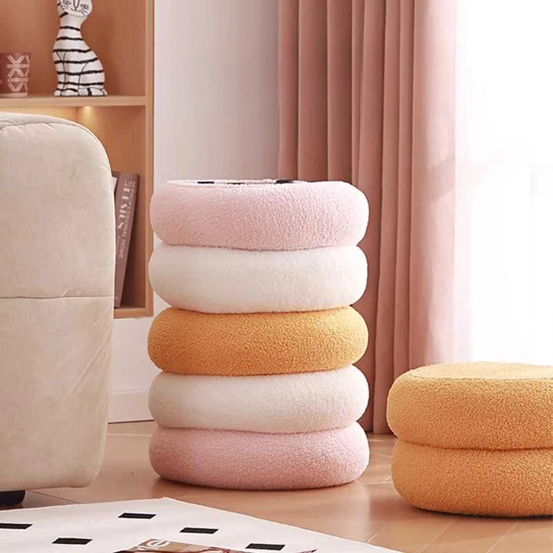 Hallway Ottoman Nordic Lamb Step Stool Soft Makeup Chair High Play Sponge Hallway Ottoman Living Room Home Furniture Mueble