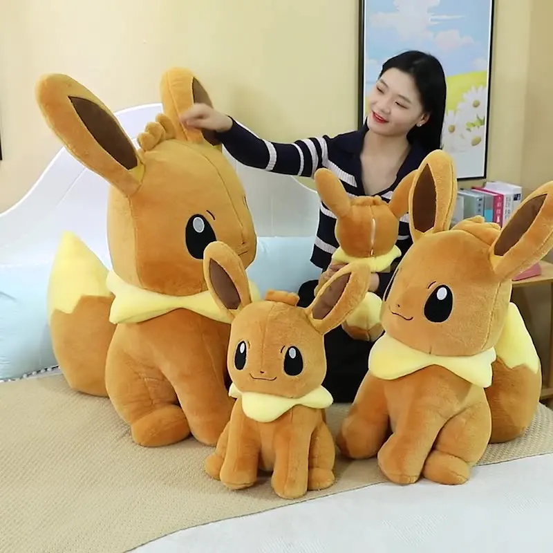 Pokemon Eevee Plush Toys Anime Pokémon Plushie Dolls 40-90cm Giant Cute Stuffed Pillow Eevee Sitting Christmas Gift for Children