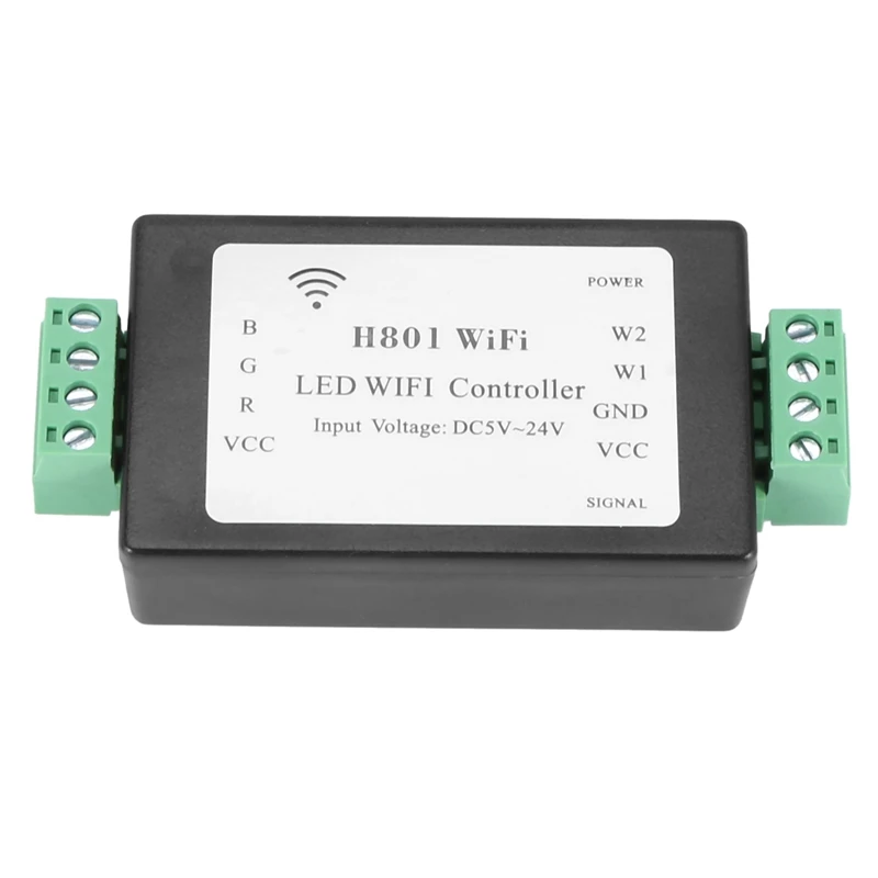 Imagem -04 - Controlador de Tira Led H801 Rgbw Wifi dc 524v Entrada para 5050 2835 3528 Smd