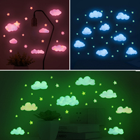 Cute Clouds Stars Luminous wall Stickers Children's Room Decoration Cartoon Stickers Home Decoration Stickers Posters