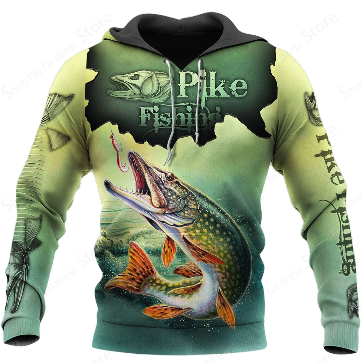 Fishing 3d Print Hoodies Men Fashion Oversized Hoodies Women Sweats Boy Coats Men's Clothing Male Tracksuits Outdoors Sportwear