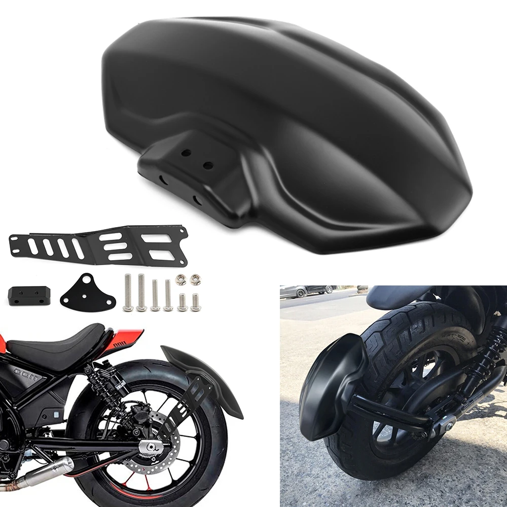 

Motorcycle Rear Wheel Cover Fender Splash Guard Black For Honda Rebel CMX 300 CMX 500 2017-Later Mudguard Bracket Protector