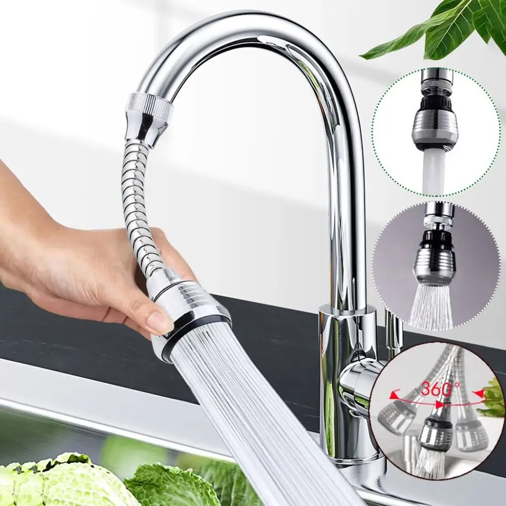 

360° Rotate Kitchen Faucet Nozzle Flexible Household Washbasin Accessories Taps Filter Adapter Splash Proof Universal