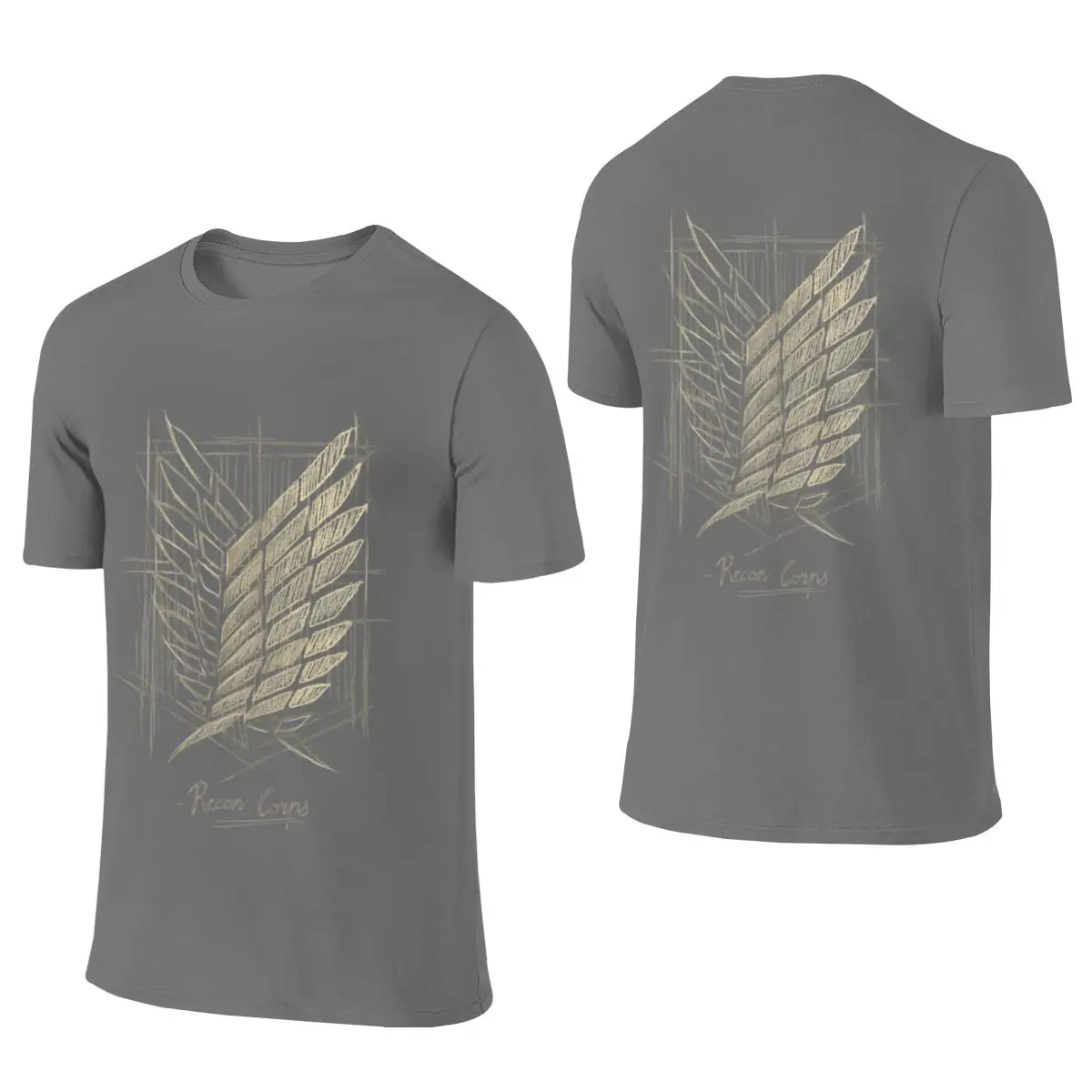 RECON CORPS SKETCH Cloud-Like Feeling Reversible T-shirt Commuting Vibe Neat Stitching T-shirt