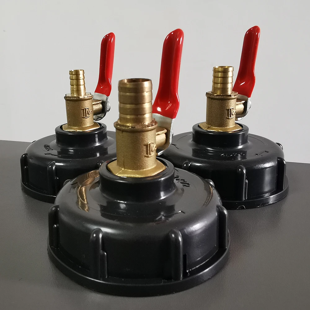 IBC S60*6 Rainwater Bucket Water Tank Adapter Internal Thread 1/2'' Copper Valve External Thread 1/2'' Water pipe joint valve