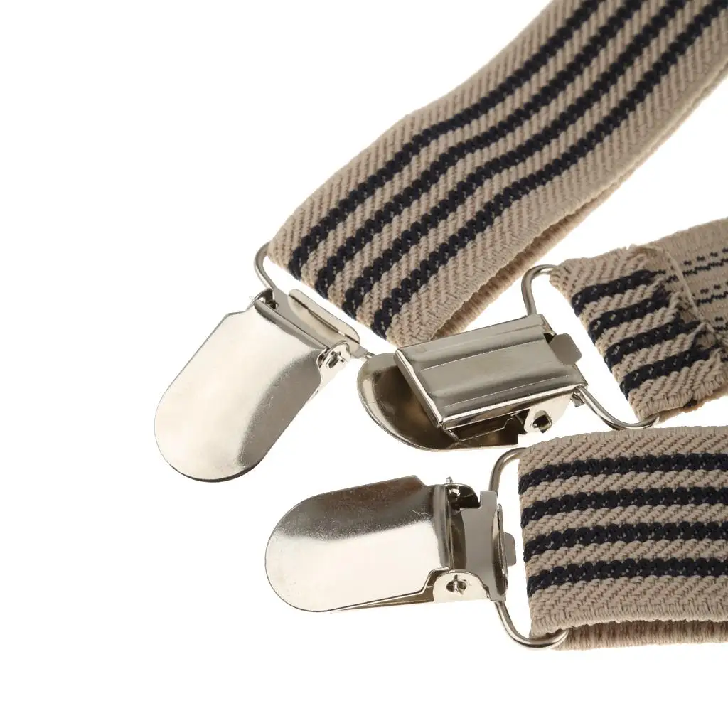 Kid Bowtie Suspenders Plaid Necktie Adjustable Clip-on Braces Elastic Belt Set for Baby Boy Girl Trousers