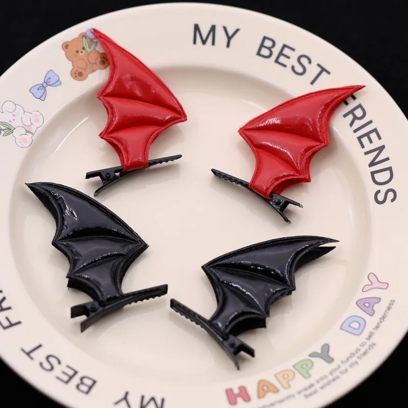 1pc Bat Wings Shape Hairpins Halloween Devil Ears Headband Punk Hair Clip Gothic Costume Haunted Adults Kids Head Decor