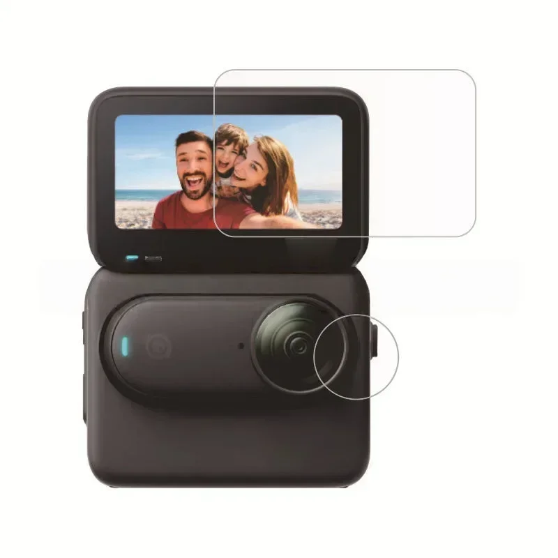 For Insta360 GO 3S Tempered Glass Screen Lens Protector Anti-scratch Shockproof Anti-bubble Ultra-Clear Action Camera Accessory