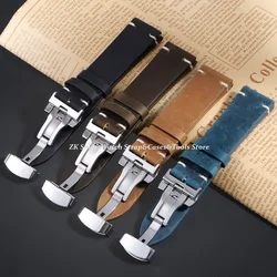 Retro Leather Watch Strap 18mm 20mm 22mm 24mm Watch Band Waterproof Watchdives Bracelet for Men Watch Accessories Wristband Belt