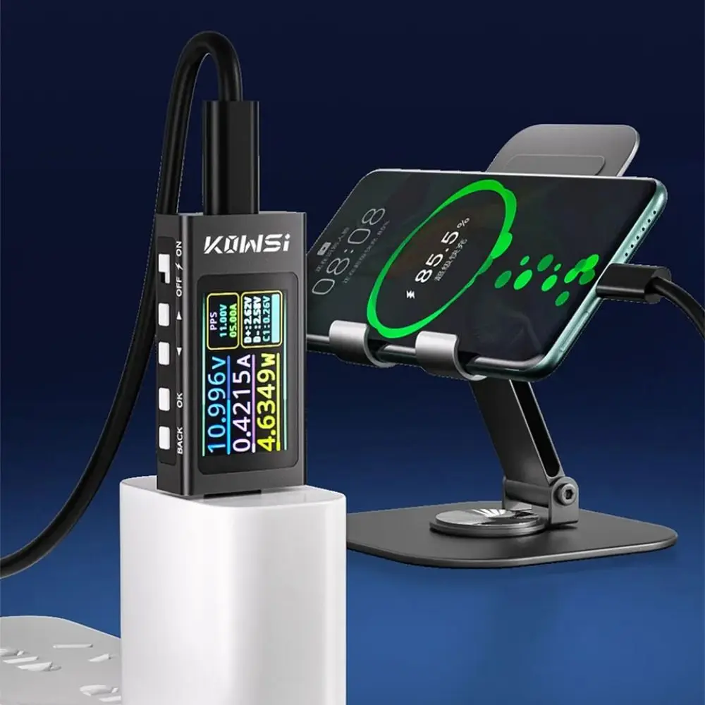 

Type-C Electric Current Meter Safe Operation Multi-function Voltage Monitor Protocol Detector Dustproof and Drop-proof