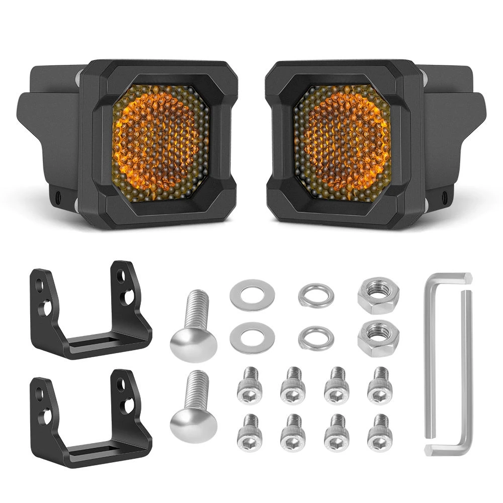 für Polaris Xpedition XP ADV Northstar Schwarzer LED-Lichtpad, 5,1 cm, hintere Verfolgungsleuchte, Zusatzlichtpods, Arbeit/Szene, breite Ecken