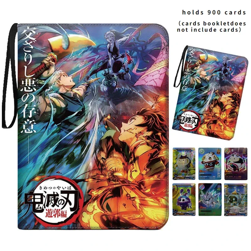 Anime Demon Slayer High-capacity Card Album Book Kamado Tanjirou Nezuko 400-900 Pieces Zipper Binder Cards Book Storage Gifts