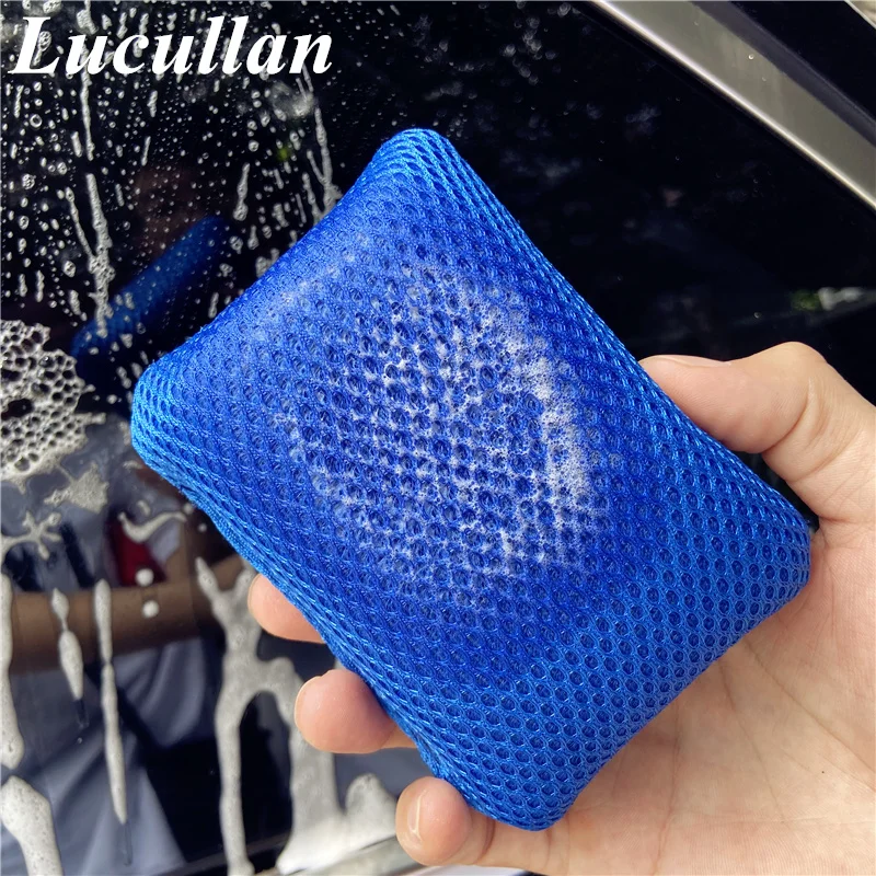 Lucullan Microfiber Mesh Bug Sponge Car Wash Tools Scrubbing Power to Removes Stubborn Debris From Glass&Paint