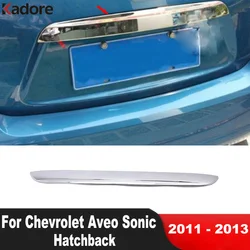 Rear Trunk Lid Cover Trim For Chevrolet Aveo Sonic Hatchback 2011 2012 2013 Car Accessories Chrome Tail Door Gate Molding Strip