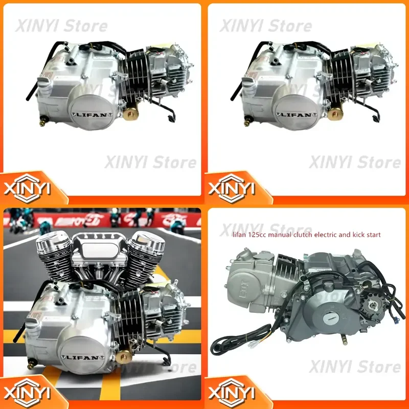 for Lifan 125cc 124cc New 1 Cylinder Motorcycle Engine Assembly 4 Stroke Air Cooled CDI Ignition Manual Clutch Electric Start