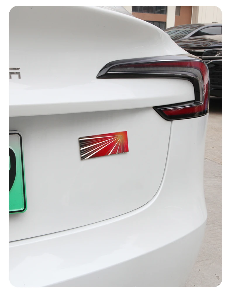 Für Tesla Modell 3/Y/Highland/Juniper 2025 Schwanz Logo Aufkleber Stamm Abzeichen Emblem Aufkleber Auto geändert Zubehör – Detail 10