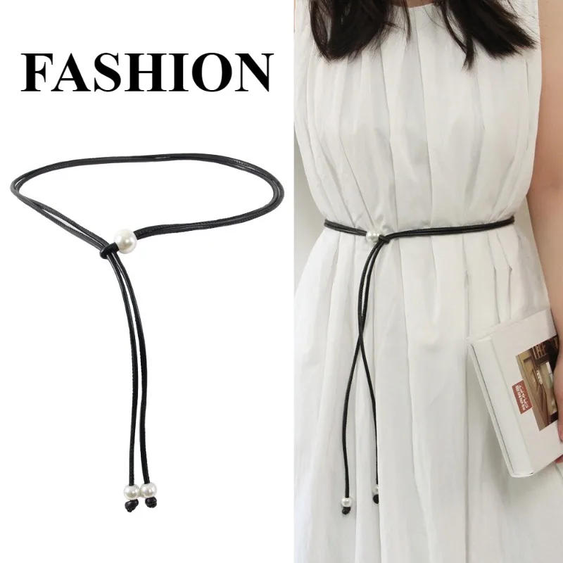Fashionable Adjustable Slimming Pearl Waist Cord for Women—Simple Slim Waist Belt Unique Versatile Summer Dress Accessory
