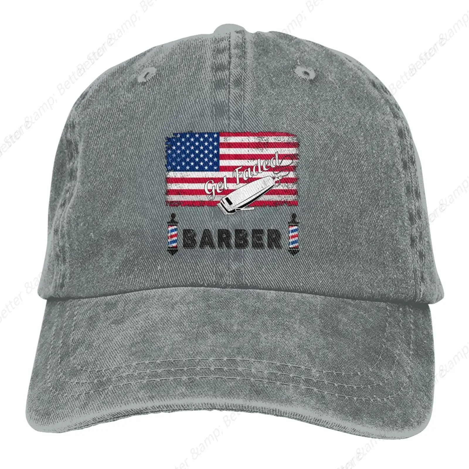 American Flag Tower Climber Casquette Hat Dad Trucker Flat Bill Baseball Cap for Men Women Vintage Adjustable