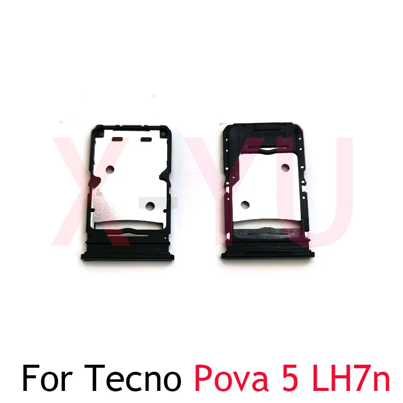 

For Tecno Pova 4 LG7n LG7 / Pova 5 LH7n LH7 SIM Card Tray Holder Slot Single Dual Version Adapter Replacement Repair Parts