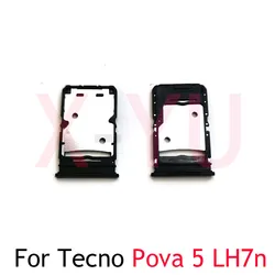 For Tecno Pova 4 LG7n LG7 / Pova 5 LH7n LH7 SIM Card Tray Holder Slot Single Dual Version Adapter Replacement Repair Parts